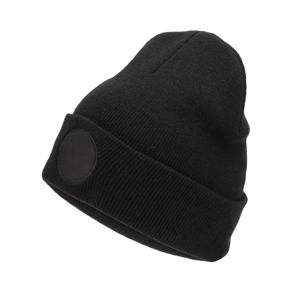 Nilton's Gebreide muts met rond label, zwart (black) / zwart