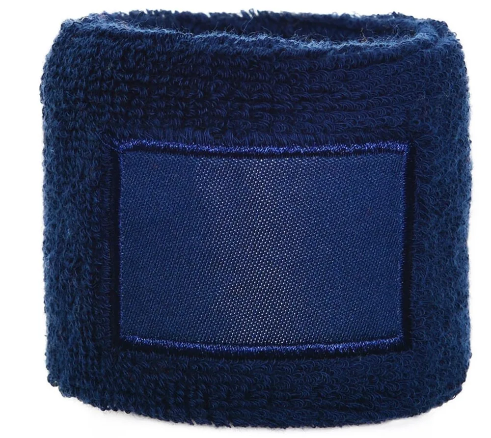Polsband met label navy pms 533c navy - Hidalgo-werbeartikel Polsband met label, navy (pms 533c) / navy