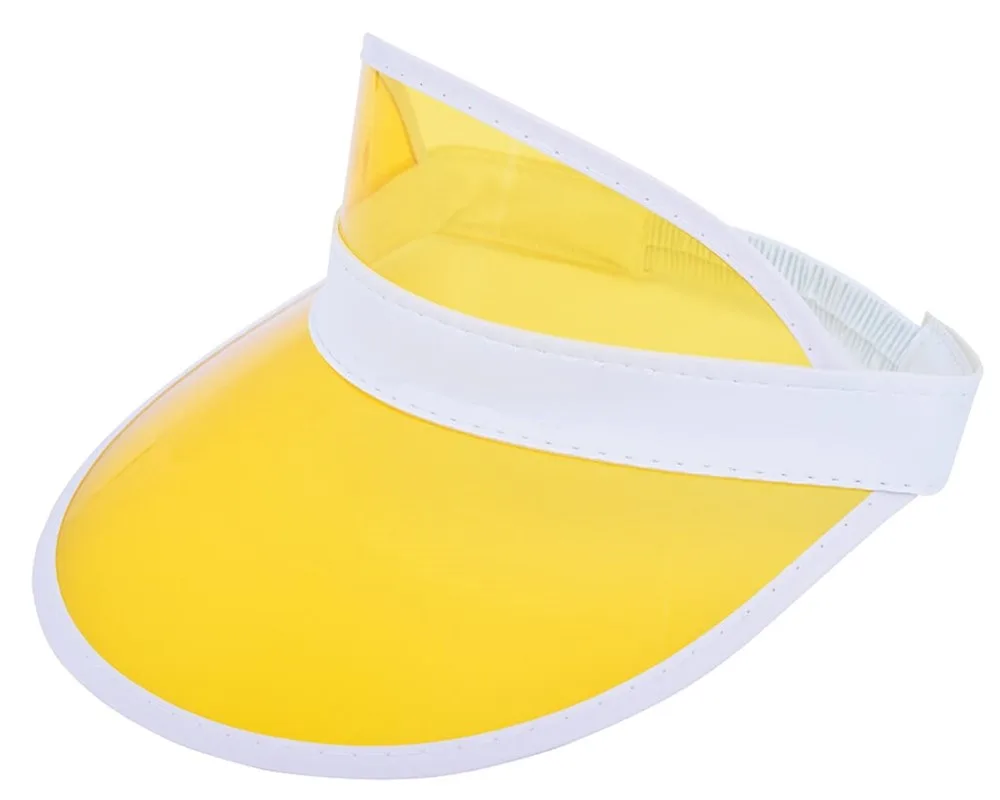 Zonneklep PVC wit white geel - Hidalgo-werbeartikel Zonneklep PVC, wit (white) / geel
