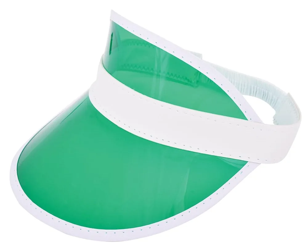 Zonneklep PVC wit white groen - Hidalgo-werbeartikel Zonneklep PVC, wit (white) / groen