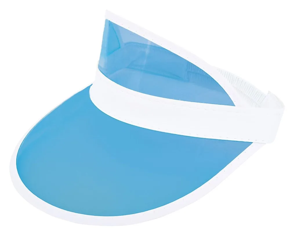 Zonneklep PVC wit white lichtblauw - Hidalgo-werbeartikel Zonneklep PVC, wit (white) / lichtblauw