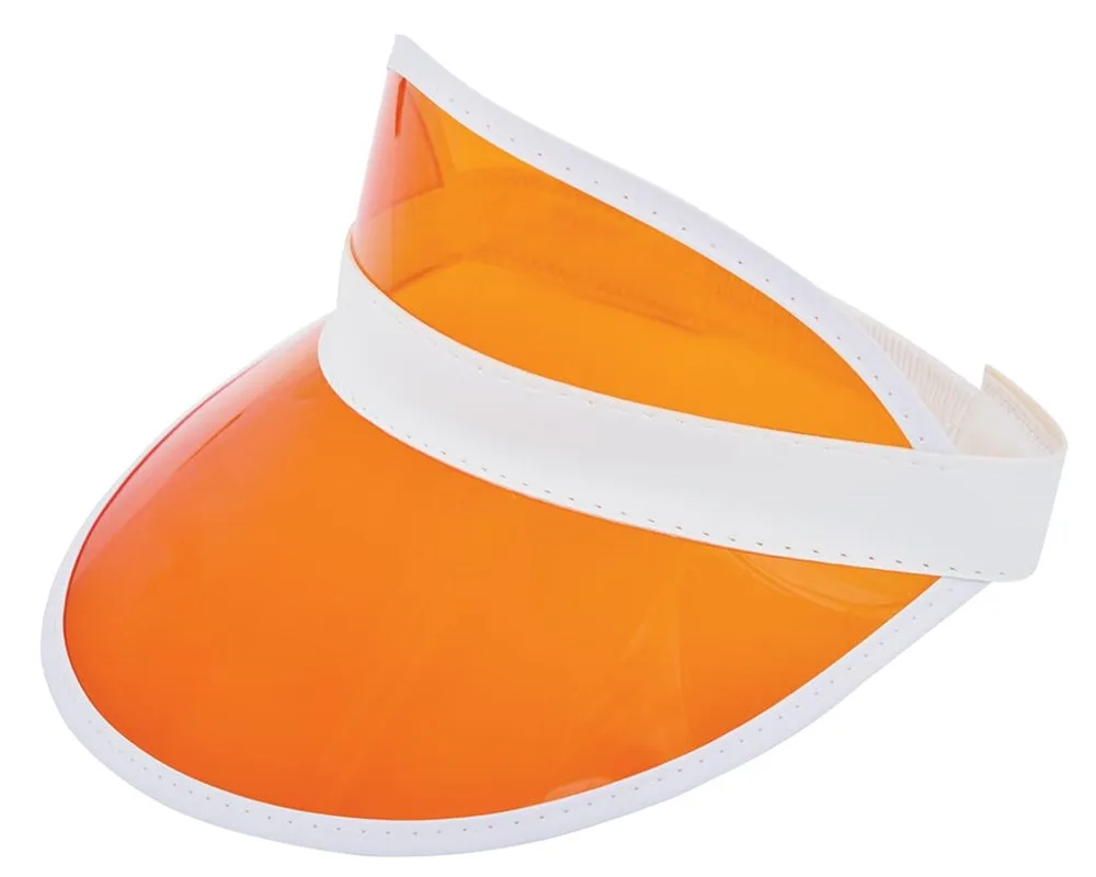 Zonneklep PVC wit white oranje - Hidalgo-werbeartikel Zonneklep PVC, wit (white) / oranje