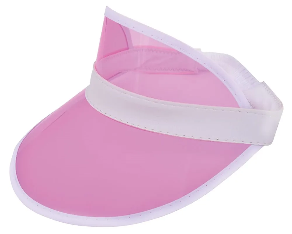 Zonneklep PVC wit white roze - Hidalgo-werbeartikel Zonneklep PVC, wit (white) / roze