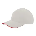 Heavy brushed cap, grijs (pms 429c) / rood