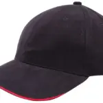 Heavy brushed cap, zwart (black) / rood