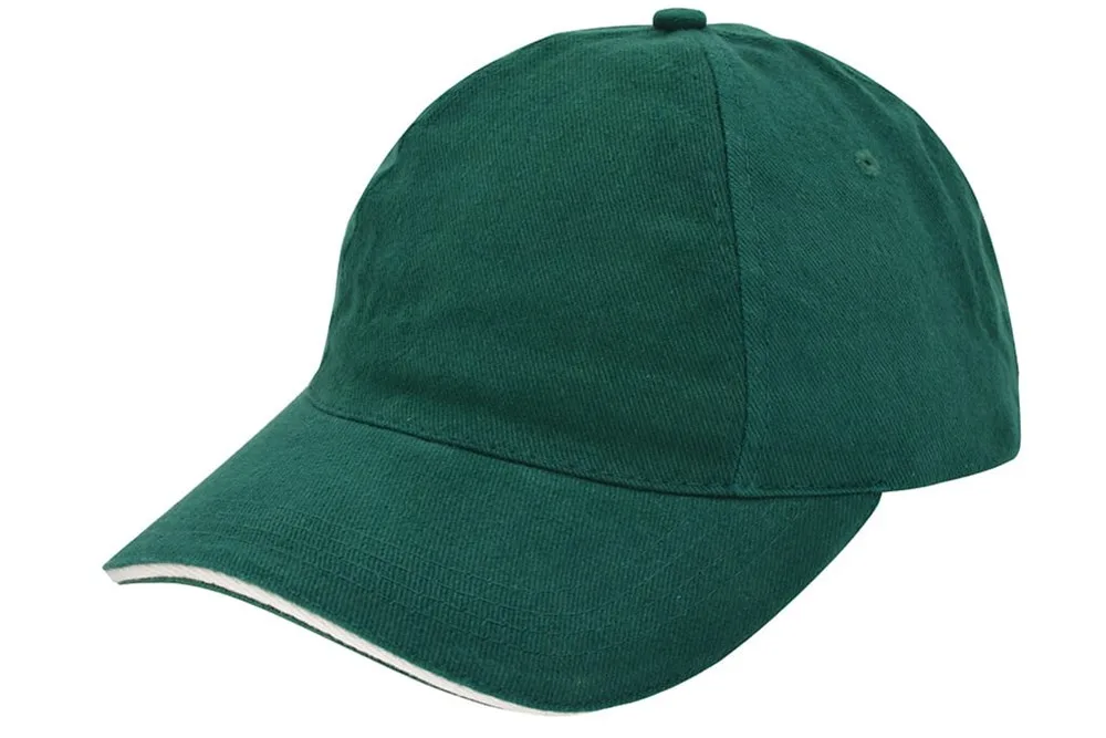 Brushed promo cap flessengroen pms 3308c naturel - Hidalgo-werbeartikel Brushed promo cap, flessengroen (pms 3308c) / naturel