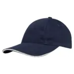 Brushed promo cap navy pms 533c wit - Hidalgo-werbeartikel Brushed promo cap, navy (pms 533c) / wit