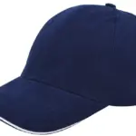Brushed twill cap, navy (pms 533c) / wit
