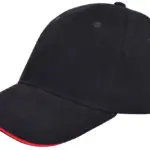 Brushed twill cap, zwart (black) / rood