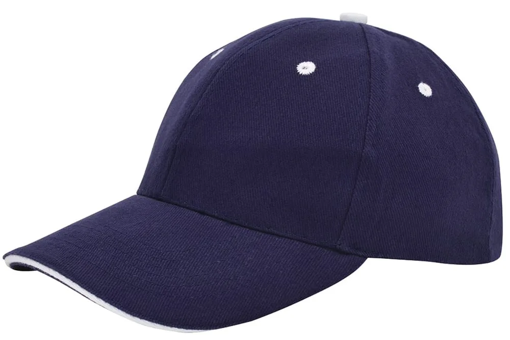 Brushed sandwich cap navy pms 533c wit - Hidalgo-werbeartikel Brushed sandwich cap, navy (pms 533c) / wit