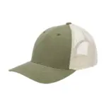 Nilton's Vintage Organic Trucker Cap, olijfgroen (pms 7664c) / wit