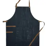 PU halterschort 83x60 cm, donkergrijs (pms cool gray 11c) / bruin
