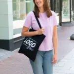 Katoenen tas met lange hengsels, 140 gr/m² — productfoto 2