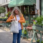 Katoenen tas met lange hengsels, 140 gr/m² — productfoto 24