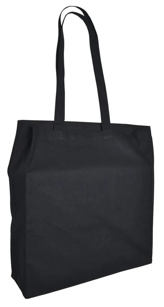 Katoenen tas met lang hengsels en souffle, 140 gr/m²