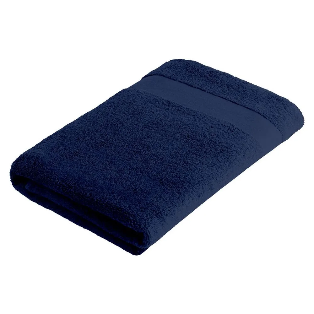 Sophie Muval handdoek gerecycled 140x70 cm 450 grm² navy pms 533c navy - Handdoekeninclusieflogo Sophie Muval handdoek gerecycled 140x70 cm, 450 gr/m², navy (pms 533c) / navy