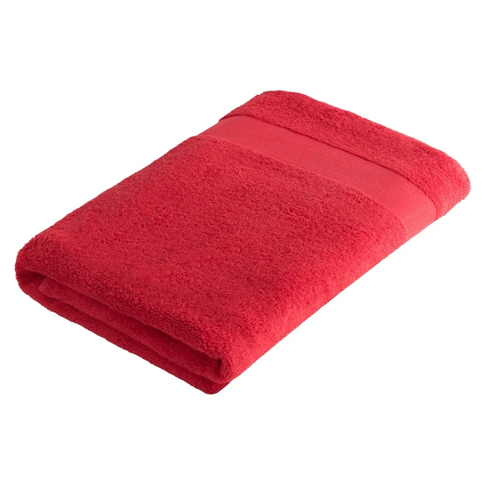 Sophie Muval handdoek 140x70 cm 450 grm² rood pms 199c rood - Handdoekeninclusieflogo Sophie Muval handdoek 140x70 cm, 450 gr/m², rood (pms 199c) / rood