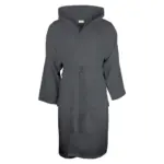 Sophie Muval velours badjas met capuchon, 380gr/m², donkergrijs (pms coolgrey 11c)