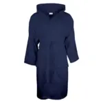 Sophie Muval velours badjas met capuchon, 380gr/m², navy (pms 533c)