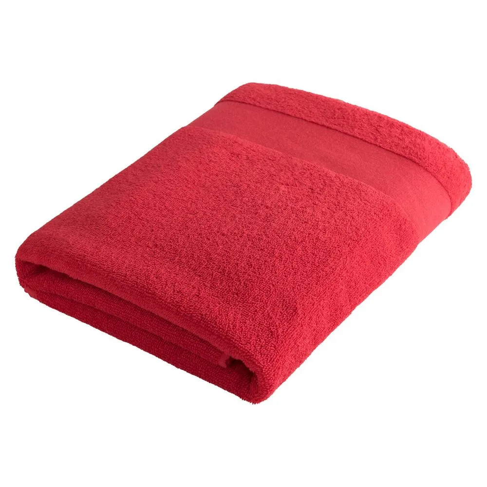 Sophie Muval handdoek 140x70 cm 360 grm² rood pms 199c rood - Handdoekeninclusieflogo Sophie Muval handdoek 140x70 cm, 360 gr/m², rood (pms 199c) / rood