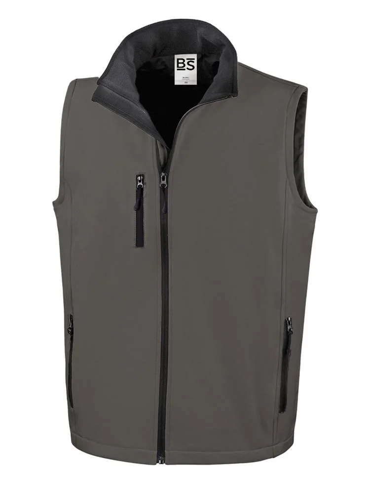 BS Traveller softshell bodywarmer 275 grm² donkergrijs pms 7540c - Hidalgo BS Traveller softshell bodywarmer, 275 gr/m², donkergrijs (pms 7540c)