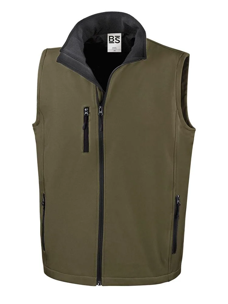 BS Traveller softshell bodywarmer 275 grm² military pms 7771c - Hidalgo BS Traveller softshell bodywarmer, 275 gr/m², military (pms 7771c)