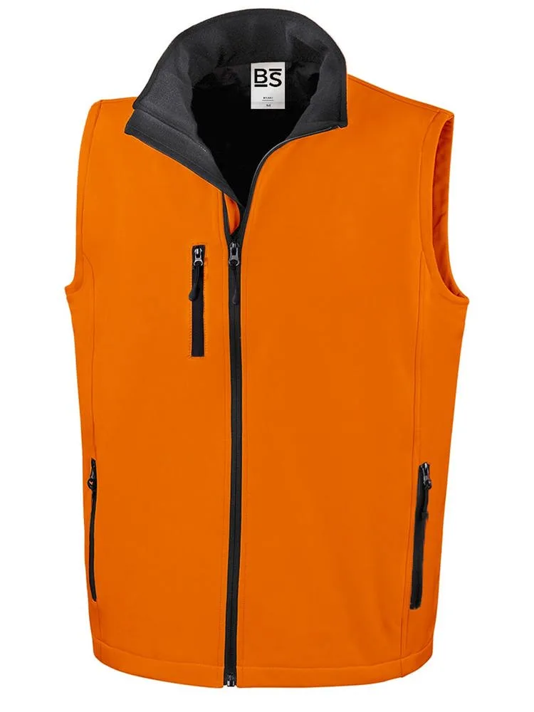 BS Traveller softshell bodywarmer 275 grm² oranje pms 1585c - Hidalgo BS Traveller softshell bodywarmer, 275 gr/m², oranje (pms 1585c)