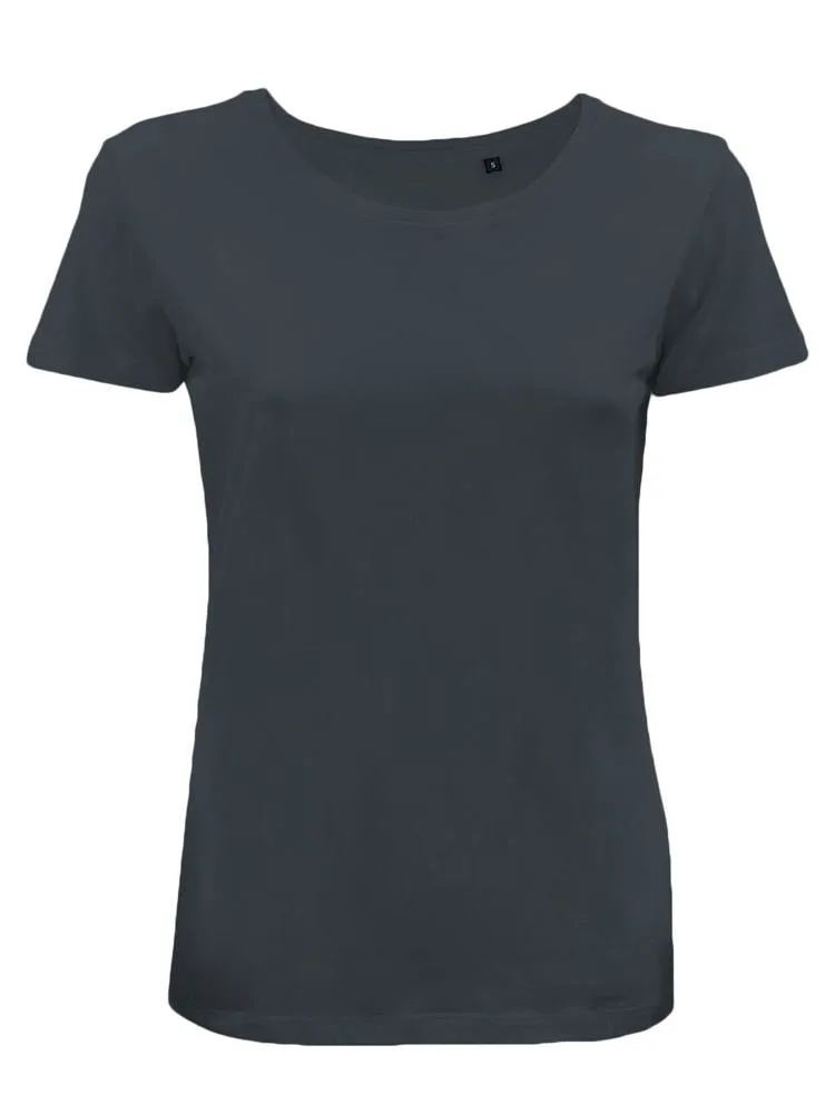 BS Moon dames t-shirt 150 grm² donkergrijs - Hidalgo BS Moon dames t-shirt, 150 gr/m², donkergrijs