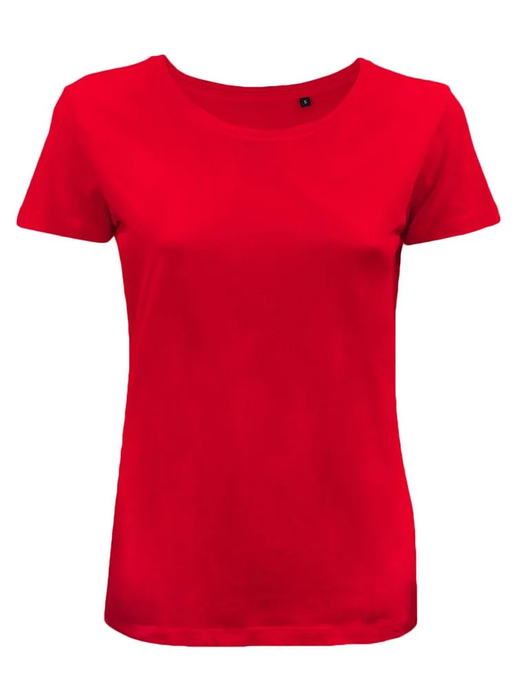 BS Moon dames t-shirt 150 grm² rood - Hidalgo BS Moon dames t-shirt, 150 gr/m², rood