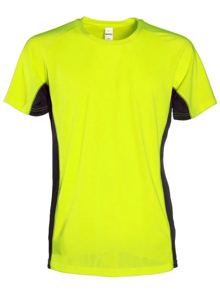 SP Air sportshirt 140 grm² fluo geelzwart - Sport Shirt ontwerpen SP Air sportshirt, 140 gr/m², fluo geel/zwart