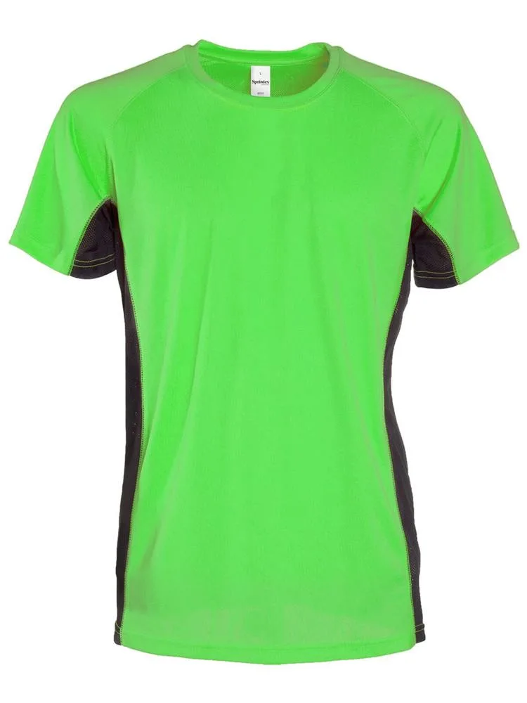 SP Air sportshirt 140 grm² fluo groenzwart - Sport Shirt ontwerpen SP Air sportshirt, 140 gr/m², fluo groen/zwart