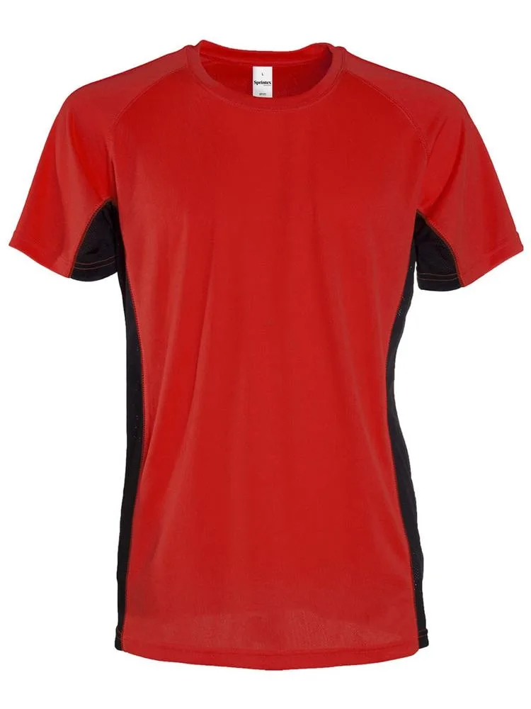 SP Air sportshirt 140 grm² rood zwart - Sport Shirt ontwerpen SP Air sportshirt, 140 gr/m², rood / zwart