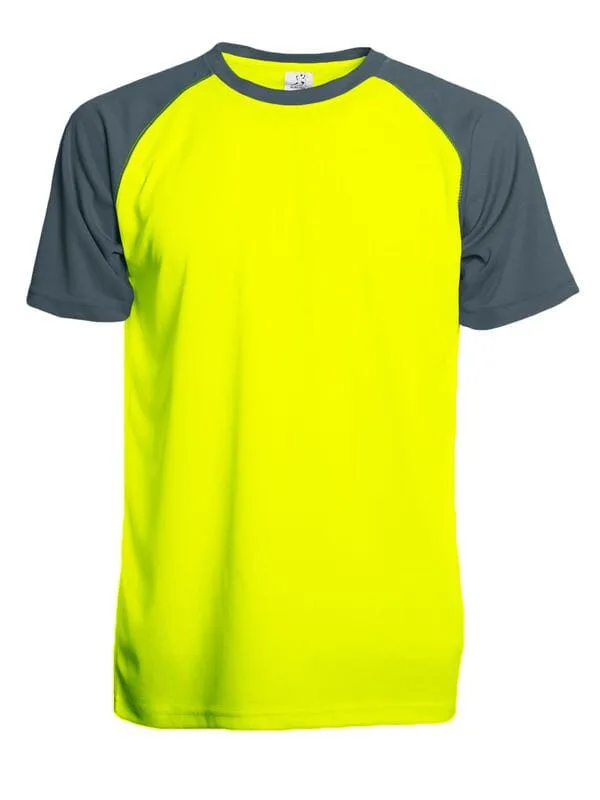 SP Trail sportshirt 140 grm² fluo geelanthraciet - Sport Shirt ontwerpen SP Trail sportshirt, 140 gr/m², fluo geel/anthraciet