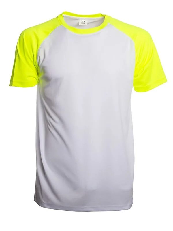 SP Trail sportshirt 140 grm² witfluo geel - Sport Shirt ontwerpen SP Trail sportshirt, 140 gr/m², wit/fluo geel