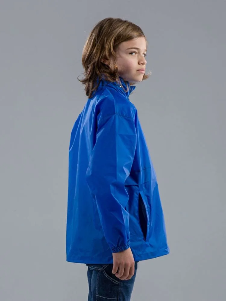 Kids windbreaker jacket, water-resistant, logo print for clubs. — product photo 10
