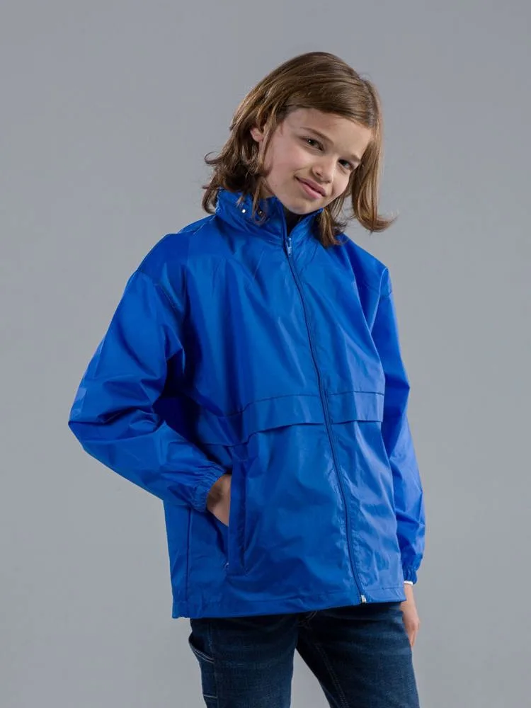 Kids windbreaker jacket, water-resistant, logo print for clubs. — product photo 11
