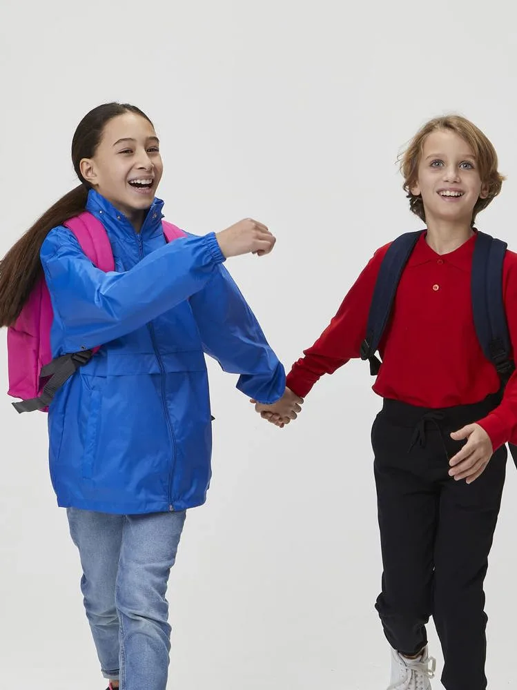 Kids windbreaker jacket, water-resistant, logo print for clubs. — product photo 12