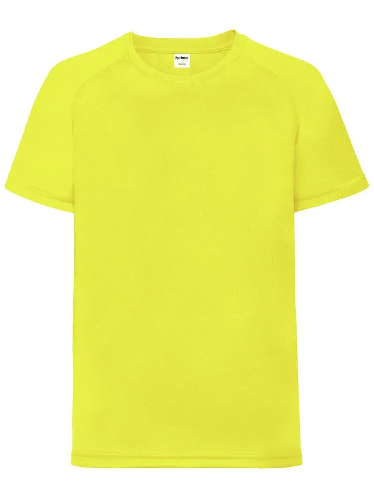 SP Run kids sportshirt 140 grm² neon geel - Sport Shirtontwerpen SP Run kids sportshirt, 140 gr/m², neon geel