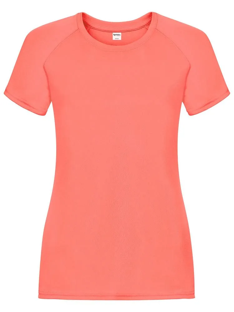 SP Run dames sportshirt 140 gm² fluo coral - Sport Shirt ontwerpen SP Run dames sportshirt, 140 g/m², fluo coral