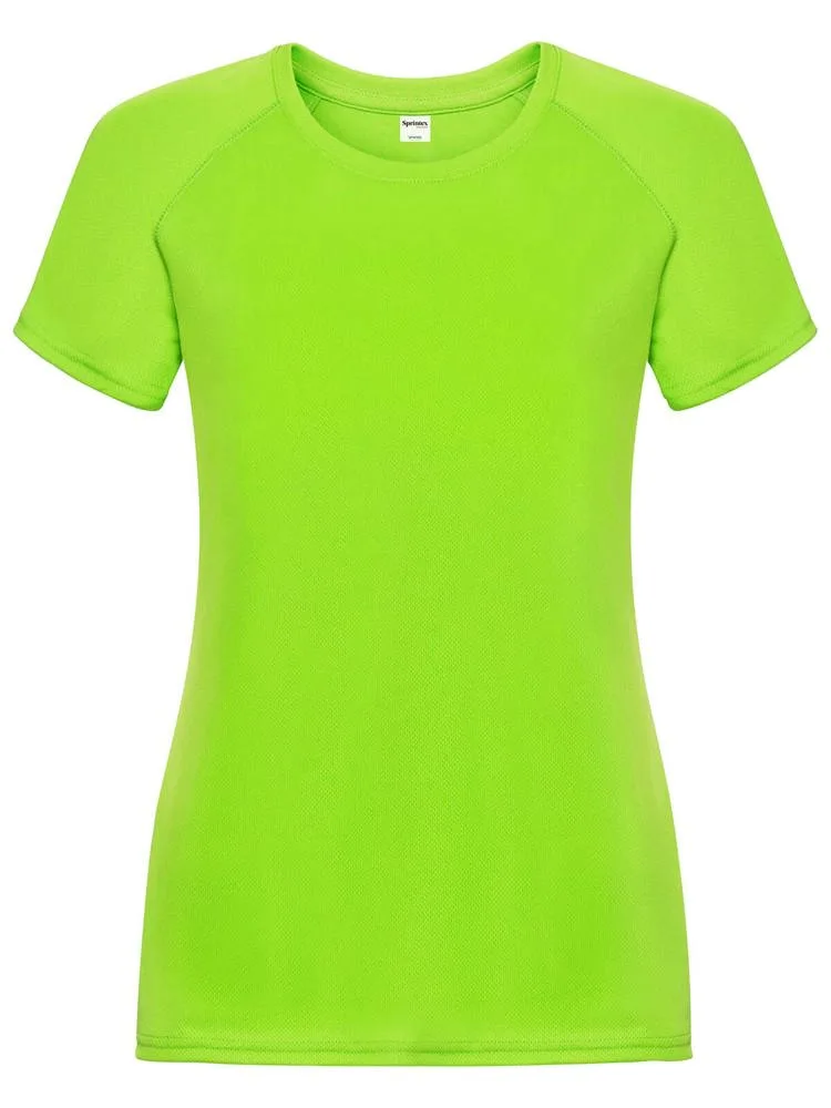SP Run dames sportshirt 140 gm² fluo groen - Sport Shirt ontwerpen SP Run dames sportshirt, 140 g/m², fluo groen
