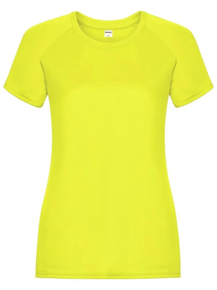 SP Run dames sportshirt 140 gm² neon geel - Sport Shirt ontwerpen SP Run dames sportshirt, 140 g/m², neon geel