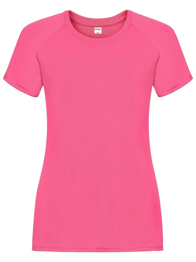 SP Run dames sportshirt 140 gm² pink fluo - Sport Shirt ontwerpen SP Run dames sportshirt, 140 g/m², pink fluo