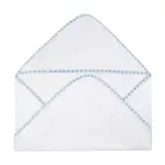 01064 - Po Hooded Baby Towel, white/baby blue