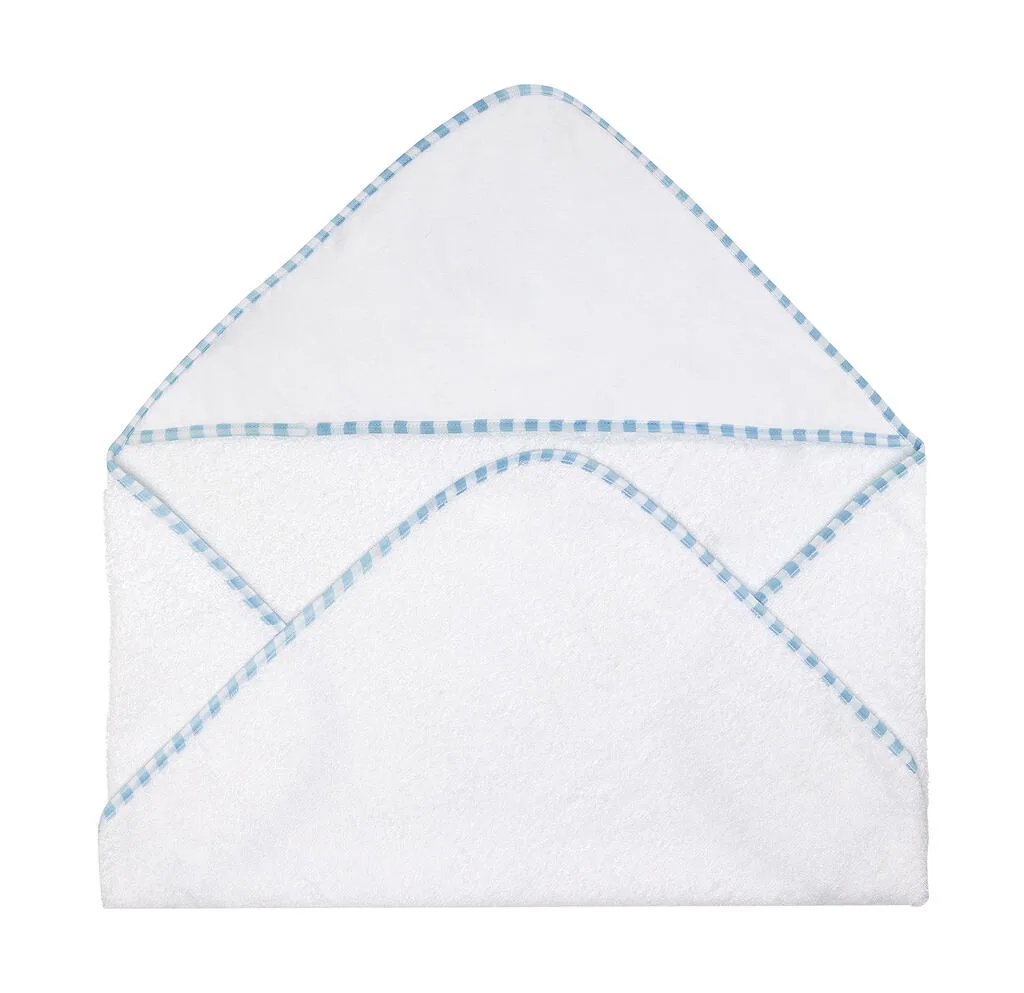01064 - Po Hooded Baby Towel, white/baby blue