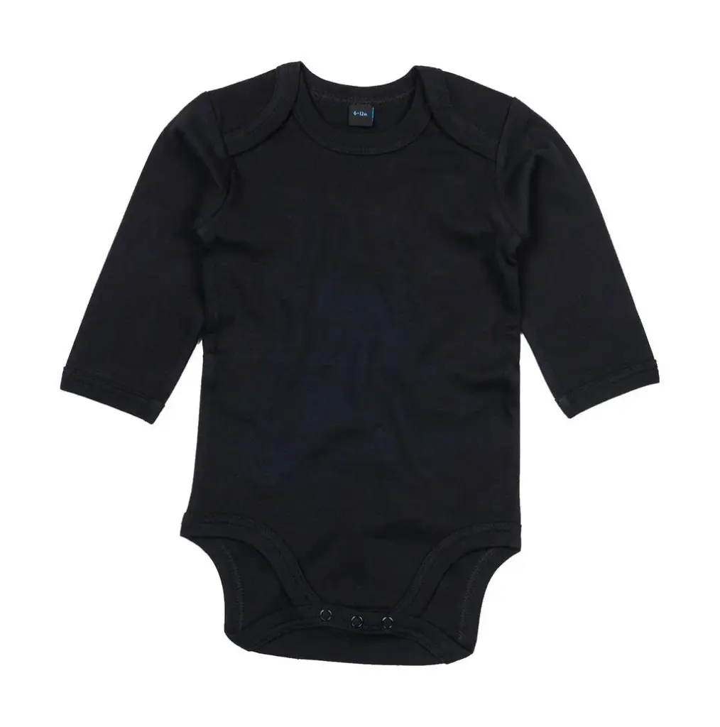 01547 - Baby long Sleeve Bodysuit, black — productfoto 3