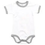 01947 - Baby Ringer Bodysuit, white/heather grey melange — productfoto 4