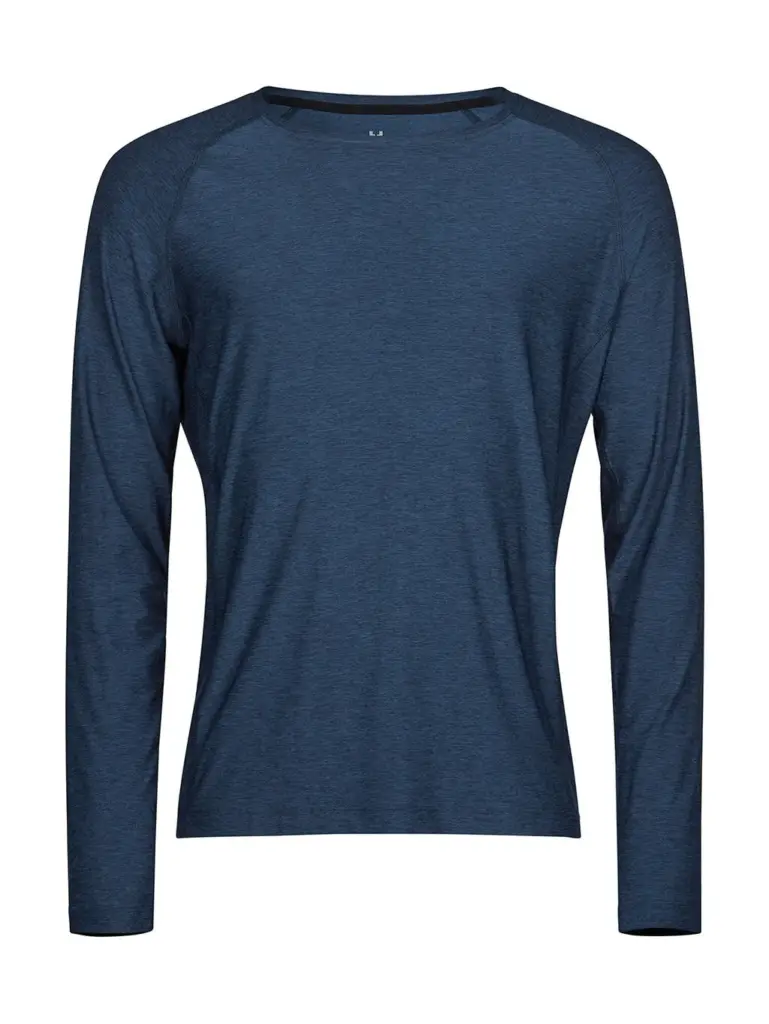 02054 - Long Sleeve CoolDry Tee, navy melange — productfoto 4