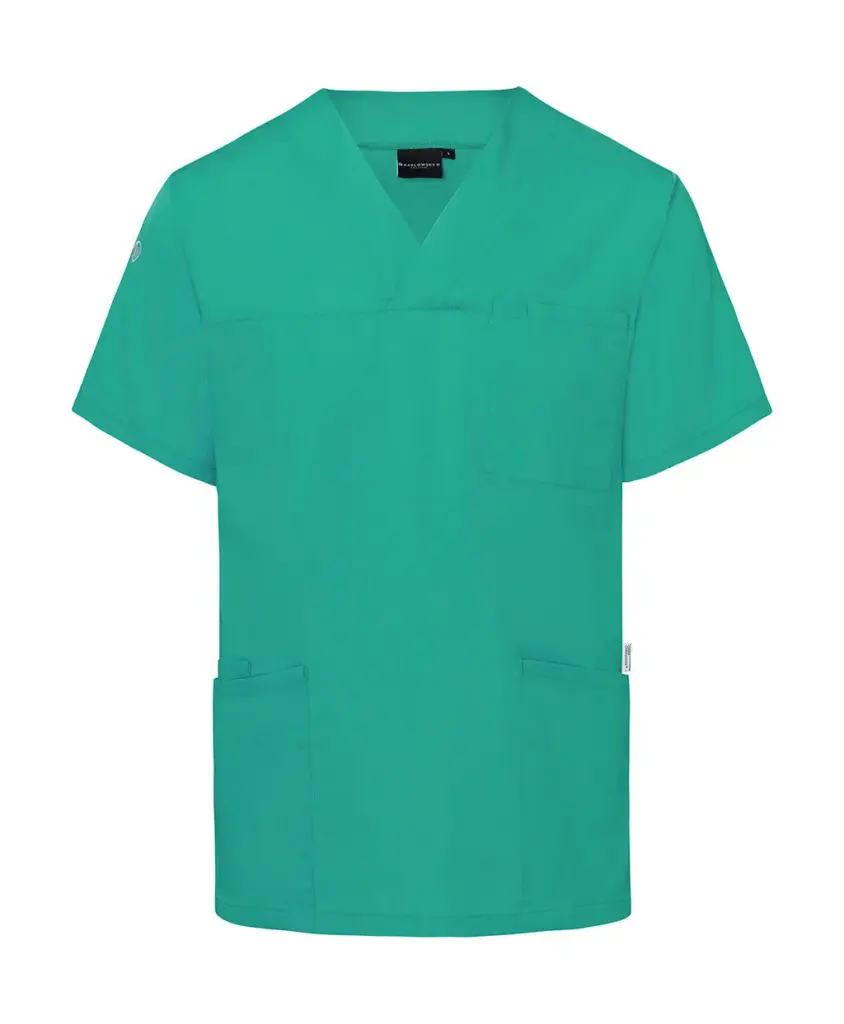 028_67_501_f-2022_01jpg - Hidalgo 02867 - Men's Slip-on Tunic Essential Short Sl., emerald green — productfoto 4