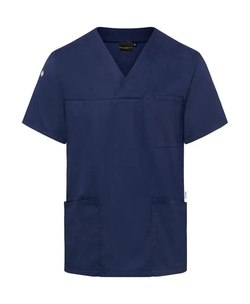 028_67_200_f-2022_01jpg - Hidalgo 02867 - Men's Slip-on Tunic Essential Short Sl., navy — productfoto 2