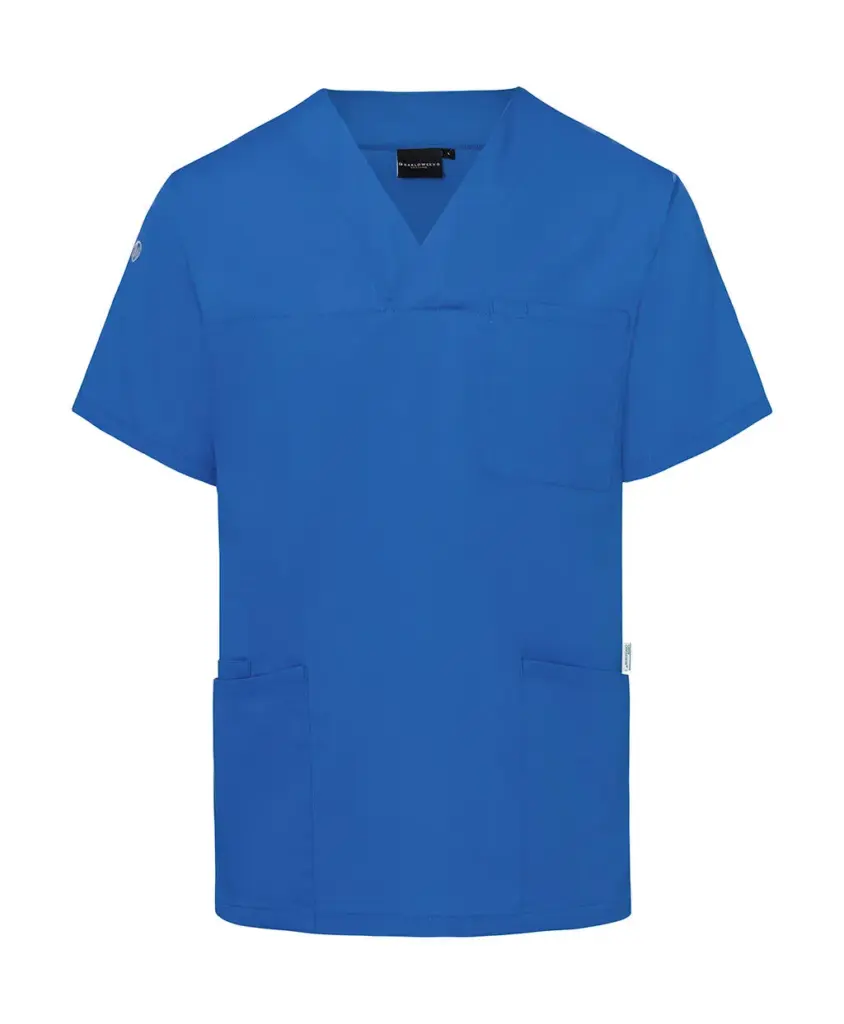 028_67_308_f-2022_01jpg - Hidalgo 02867 - Men's Slip-on Tunic Essential Short Sl., royal blue — productfoto 3